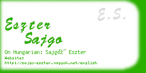 eszter sajgo business card